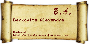 Berkovits Alexandra névjegykártya