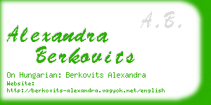 alexandra berkovits business card